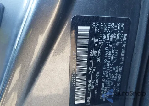 2019 Nissan Rogue Sport Sl z USA, uszkodzony, nr VIN JN1BJ1CR1KW630280